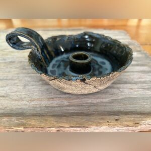 Artisanal Blue and Brown Ceramic Bowl